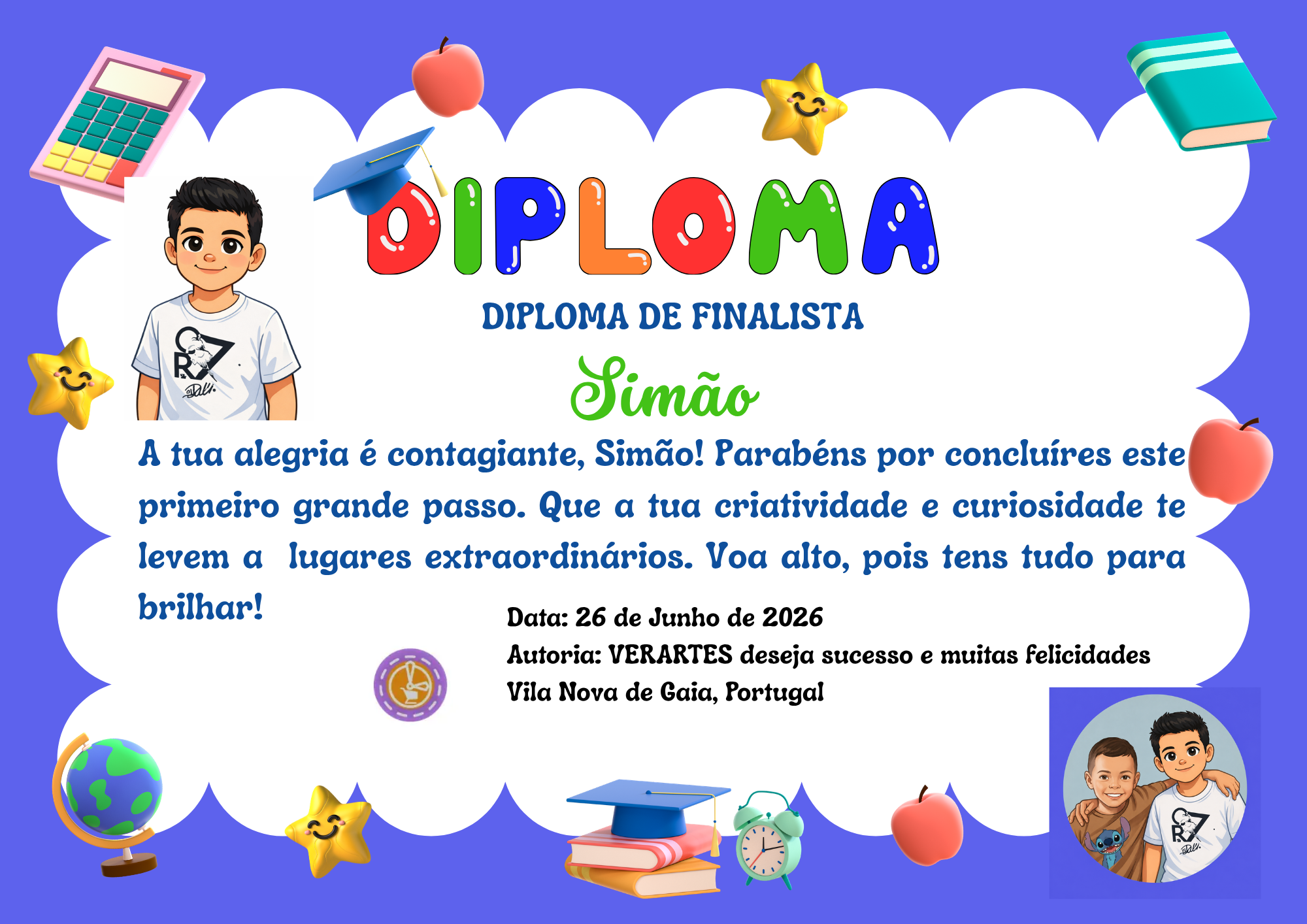 Diploma Personalizado para Crianças | Envio Digital em 24h